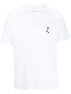 Bavlnené tričko s potlačou Jacob Cohen biela