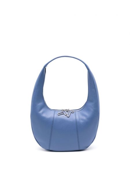 Kožená kabelka Le Tanneur modrá