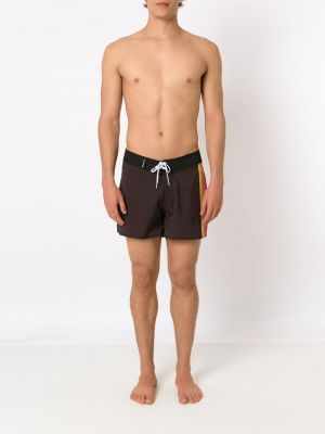 Gestreifte shorts mit print Osklen schwarz