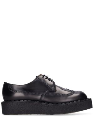Pantofi cu șireturi din piele din dantelă Comme Des Garçons negru