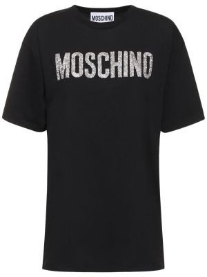 Tricou din jerseu Moschino negru