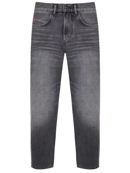 Хлопковые прямые джинсы Hugo серые