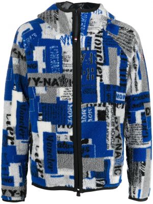 Bomberjacke mit kapuze mit print Moncler Grenoble blau