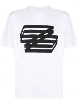 T-shirt con stampa con scollo tondo Junya Watanabe Man bianco