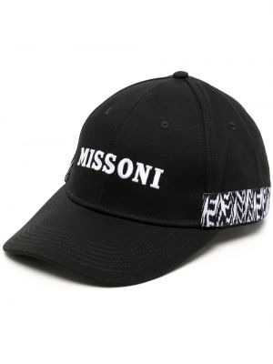 Памучна шапка бродирана Missoni черно