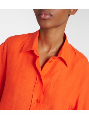 Lněná košile Eres oranžová