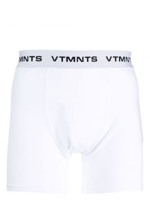 Памучни боксерки с принт Vtmnts бяло