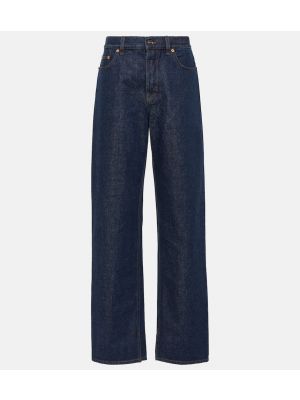 Straight fit džíny s nízkým pasem relaxed fit Gucci modré