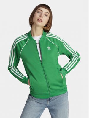 Mikina s aplikacemi Adidas Originals zelená