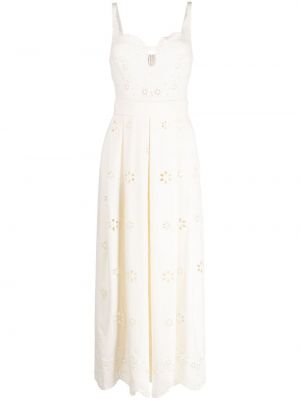 Αμάνικη μίντι φόρεμα Elie Saab λευκό