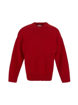 Sweter z okrągłym dekoltem Pt Torino czerwony