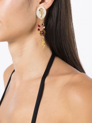 Boucles d'oreilles à fleurs en cristal Amir Slama doré