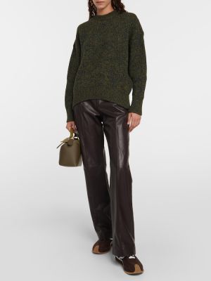 Vlnený sveter Loewe zelená