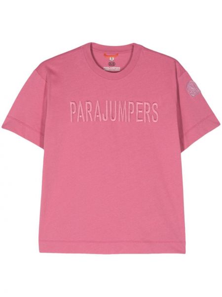 Bavlněné tričko Parajumpers růžové