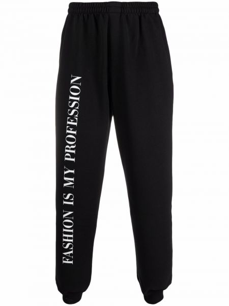 Pantalon de joggings avec imprimé slogan à imprimé Vetements noir