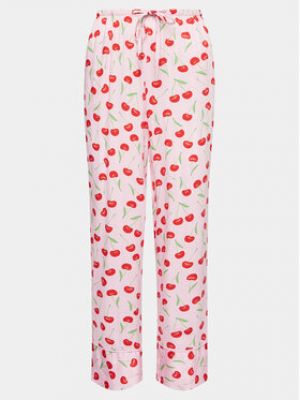 Kalhoty relaxed fit Hunkemoller růžové