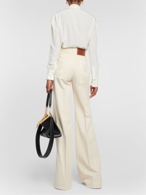 Voľné džínsy s vysokým pásom Etro biela