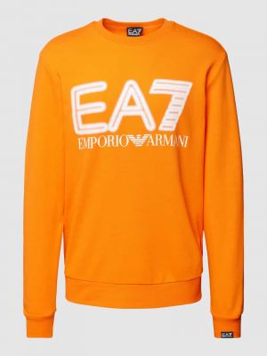 Bluza z nadrukiem Ea7 Emporio Armani pomarańczowa