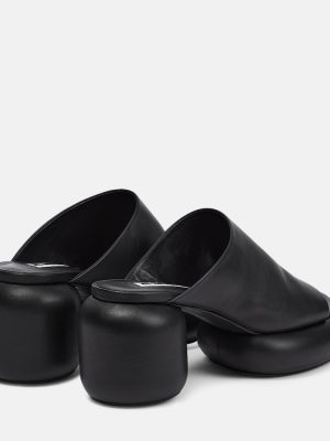 Sandale din piele cu platformă Jil Sander negru