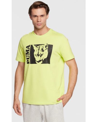 Voľné priliehavé tričko Puma zelená