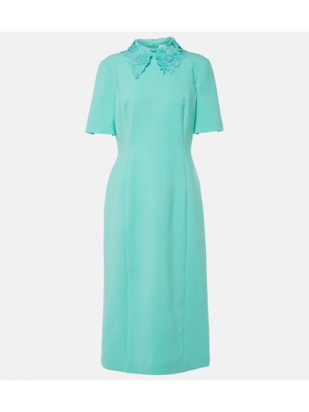 Robe mi-longue en laine Oscar De La Renta vert