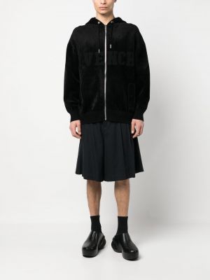 Kapučdžemperis ar rāvējslēdzēju ar apdruku Givenchy melns