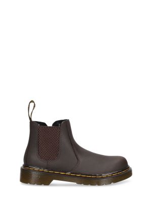 Læder støvletter for piger Dr.martens brun