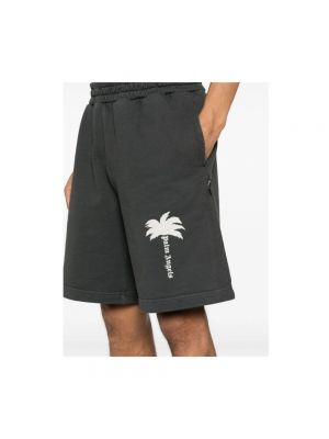 Pantalones cortos de algodón Palm Angels gris