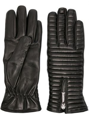 Prošívané kožené rukavice Moorer černé