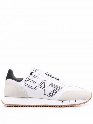 Blonder trykt snøring sneakers Ea7 Emporio Armani hvit