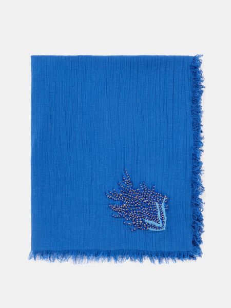 Bufanda con bordado de algodón Latouche azul