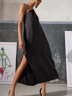 Oversized hosszú ruha Karl Lagerfeld fekete