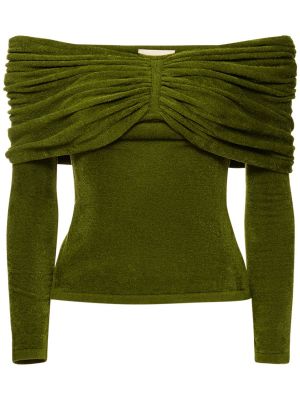 Haut en velours en tricot Alexandre Vauthier vert