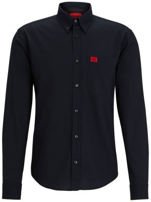Chemise en coton avec applique Hugo noir