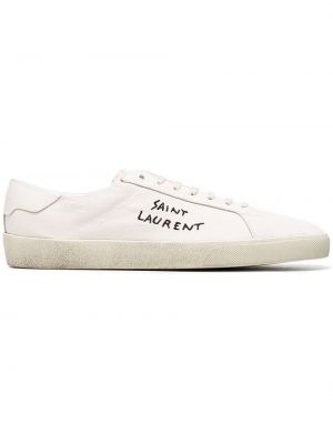 Haftowane sneakersy Saint Laurent białe