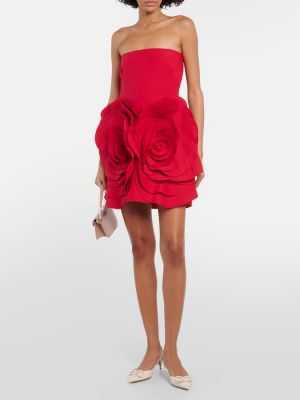 Mini robe à fleurs en crêpe Valentino rouge