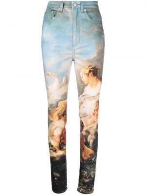 Skinny jeans mit print Roberto Cavalli