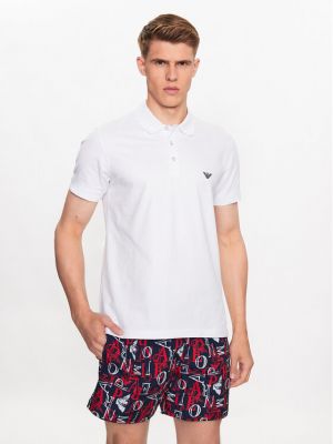 Polo marškinėliai Emporio Armani Underwear balta