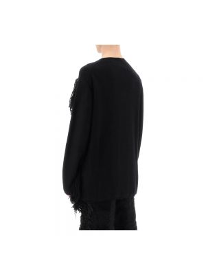 Jersey con flecos de lana de tela jersey Comme Des Garçons negro
