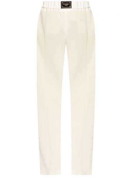 Μάλλινο παντελόνι Dolce & Gabbana λευκό