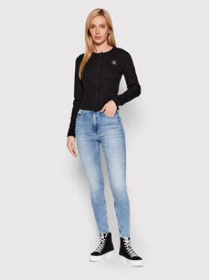 Slim fit kardigan Calvin Klein Jeans černý