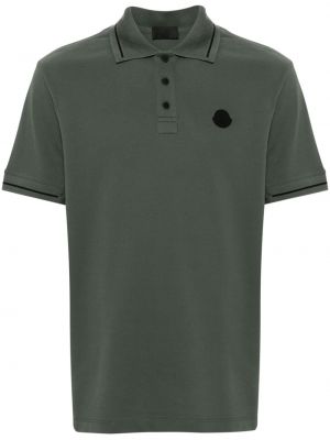 Kokvilnas polo krekls Moncler zaļš
