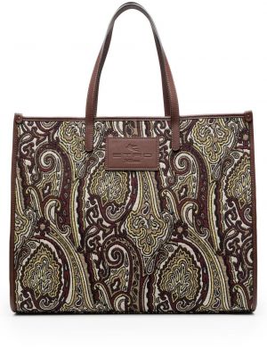 Jacquard paisley trykt shoppingbag Etro brun