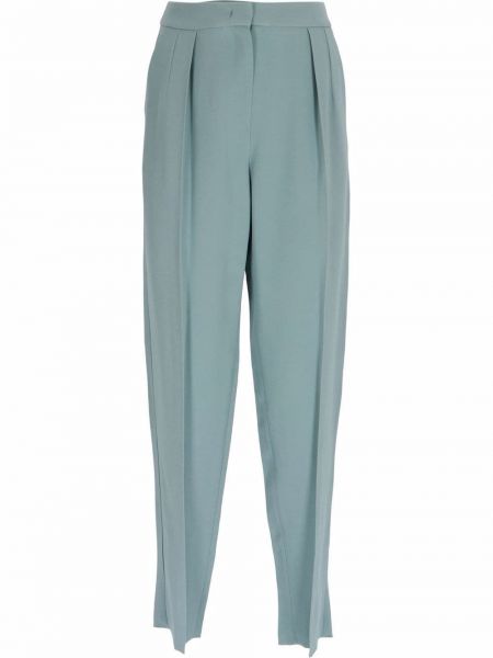 Pantalones rectos de cintura alta Emporio Armani azul