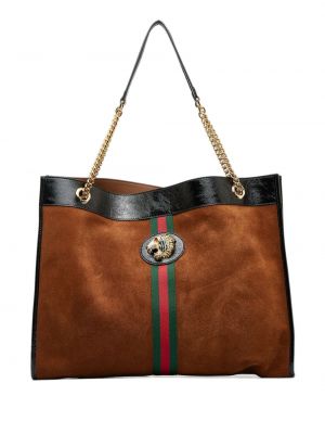 Wildleder shopper handtasche Gucci Pre-owned braun