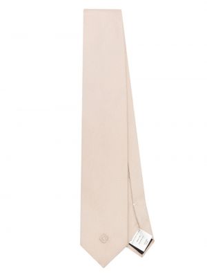 Jedwabny haftowany krawat Lardini biały
