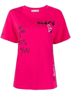 T-shirt con stampa Ermanno Firenze rosa