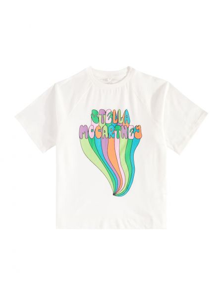 Jersey bomull t-skjorte for jenter Stella Mccartney Kids hvit