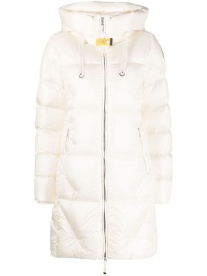 Ватирано палто с качулка Parajumpers бяло