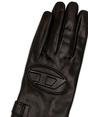 Rękawiczki skórzane Diesel czarne